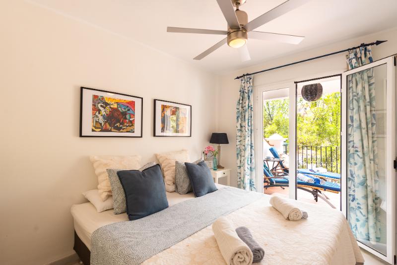 Bedroom with terrace view